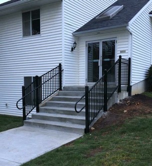 New steps poured with heating elements for winter snow and ice